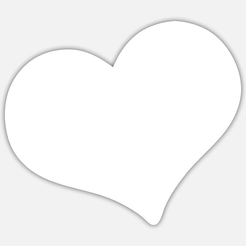 Teckel dans le cœur - Sticker taille S (10 x 10 cm) - blanc mat