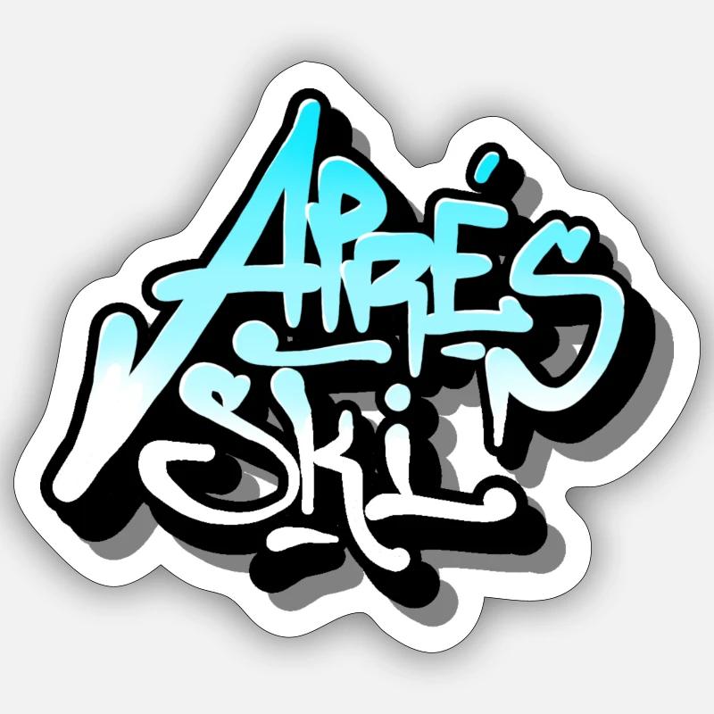 Aprés Ski - Sticker Größe S (10 x 10 cm) - Mattweiß