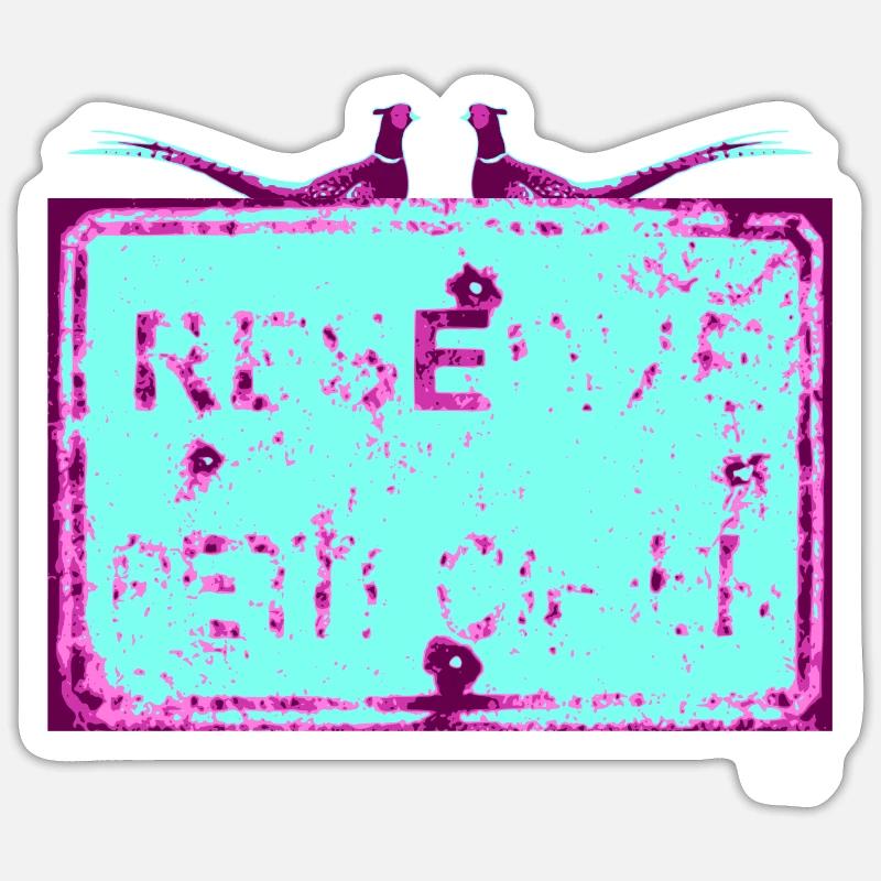 RéservePetitGibier - Sticker Größe S (10 x 10 cm) - Mattweiß