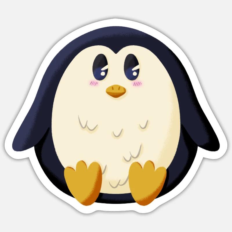 Pummeliger Pinguin Sticker Größe S (10 x 10 cm)