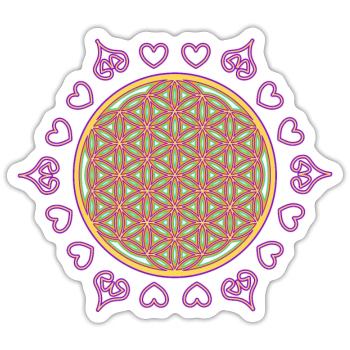 Flower of Life - Sticker size S (10 x 10 cm) - white matte - Front