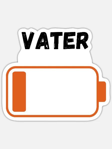 Vater auf Reserve - Sticker Größe S (10 x 10 cm) - Mattweiß