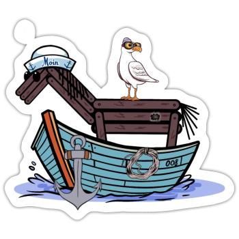 Horse Sailor Adventure Travel Boat Child Kids - Sticker size S (10 x 10 cm) - white matte - Front