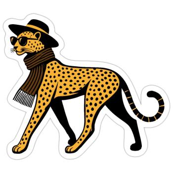Leoparden-Chic - Sticker Größe S (10 x 10 cm) - Mattweiß - Vorne
