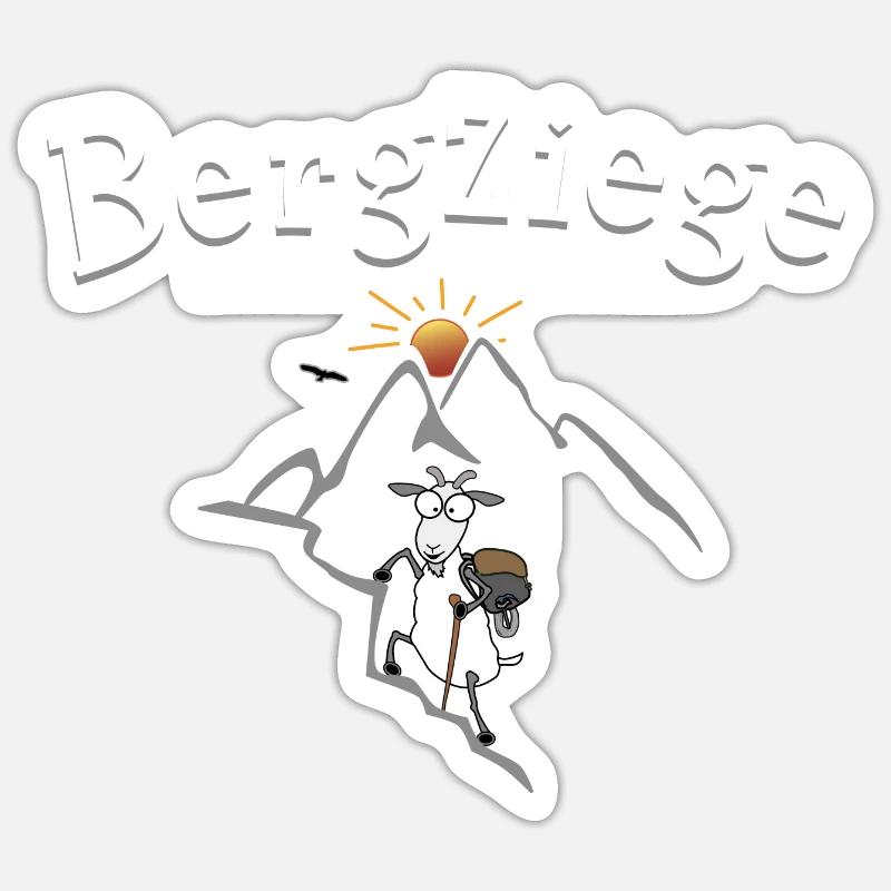 Wander Bergziege - Sticker Größe S (10 x 10 cm) - Mattweiß