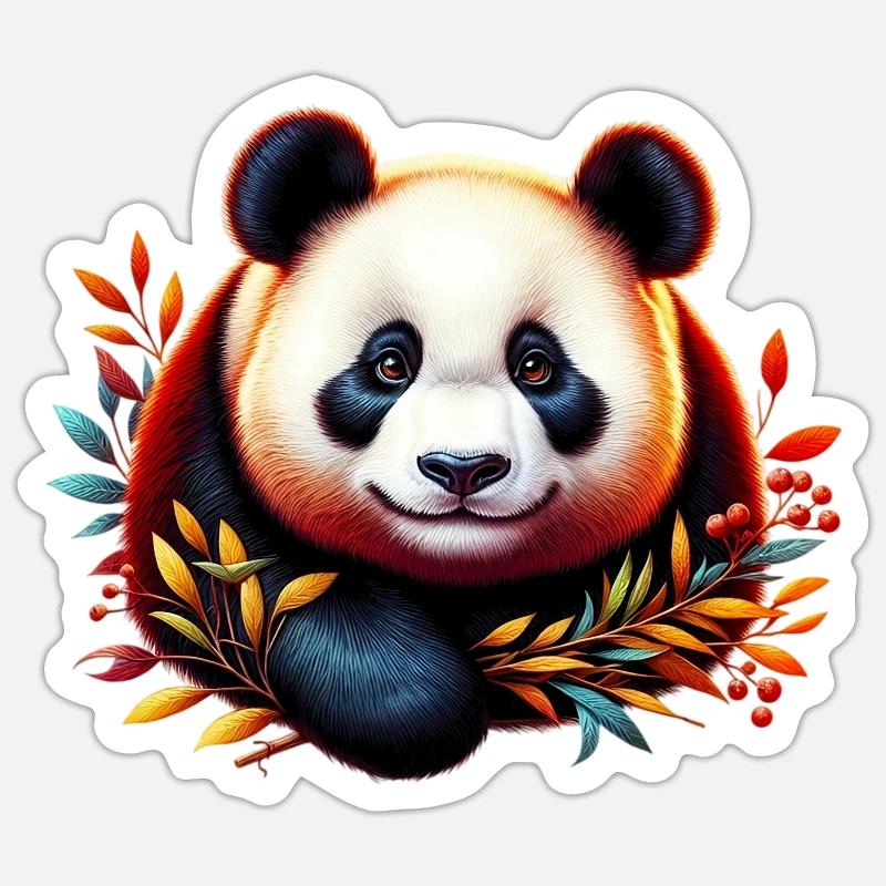 Panda - Sticker Größe S (10 x 10 cm) - Mattweiß