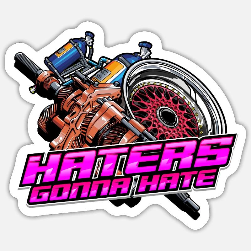 RACING - Sticker Größe S (10 x 10 cm) - Mattweiß