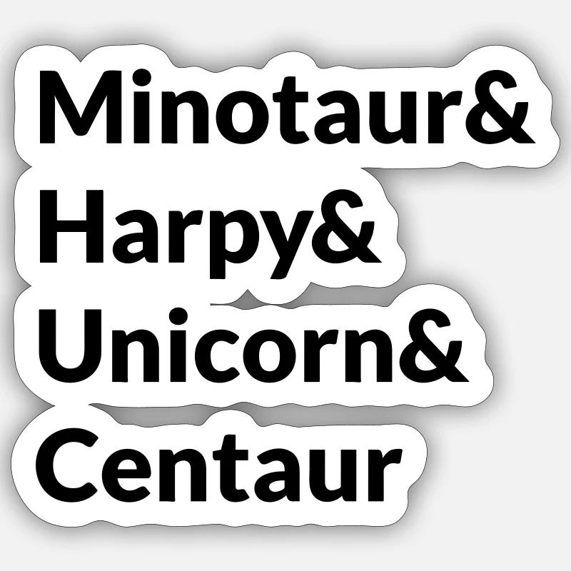 Minotaur Harpy Unicorn Centaur Sticker size S (10 x 10 cm)