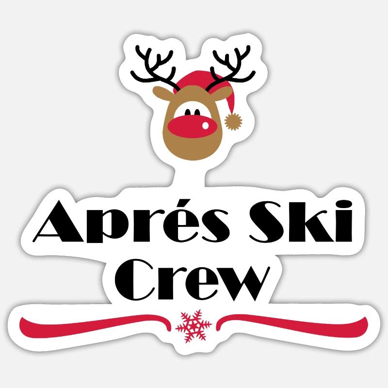 Équipage après-ski - Sticker taille S (10 x 10 cm) - blanc mat