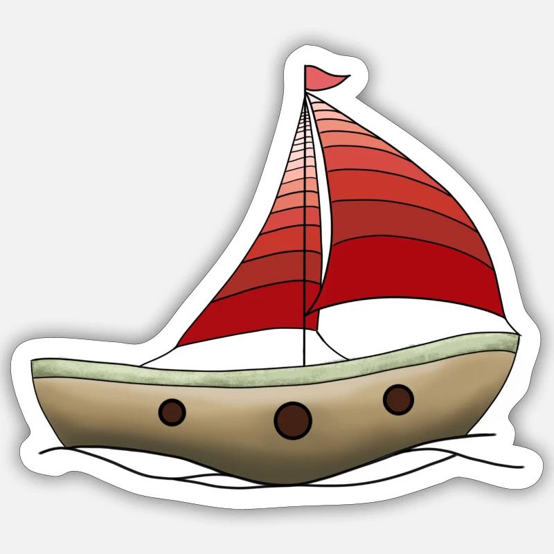 Boat - Sticker size S (10 x 10 cm) - white matte