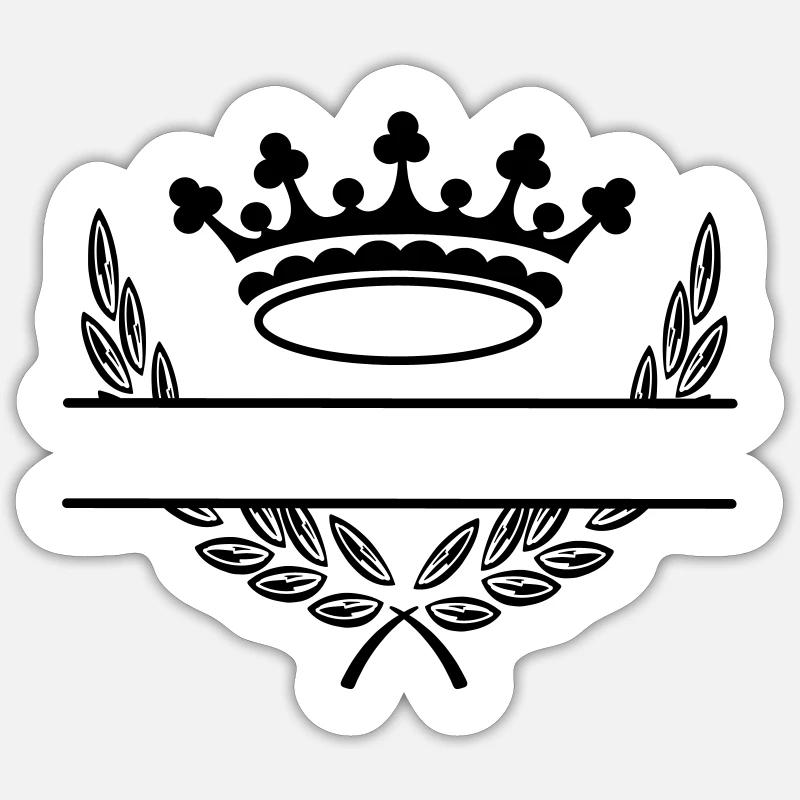 Crown in laurel wreath Sticker size S (10 x 10 cm)