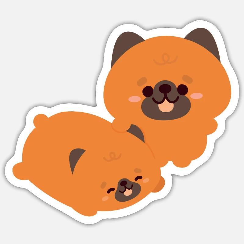 German Shepherd Couple - Sticker size S (10 x 10 cm) - white matte