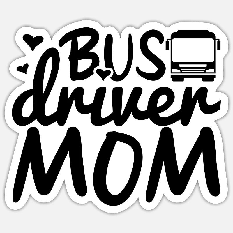 Chauffeur de bus mère Sticker taille S (10 x 10 cm)