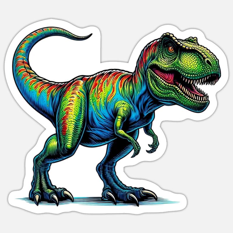 Dinosaurier - Sticker Größe S (10 x 10 cm) - Mattweiß