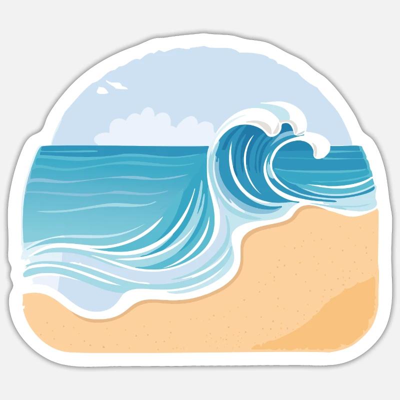 Plage de sable Sticker taille S (10 x 10 cm)