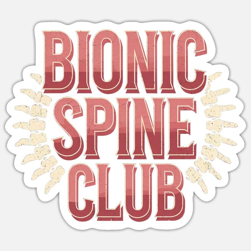 Bionic Spine Club 10 - Sticker Größe S (10 x 10 cm) - Mattweiß