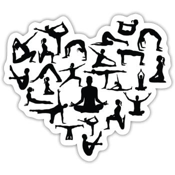 Yoga Meditation Spa Namaste - Sticker Größe S (10 x 10 cm) - Mattweiß - Vorne