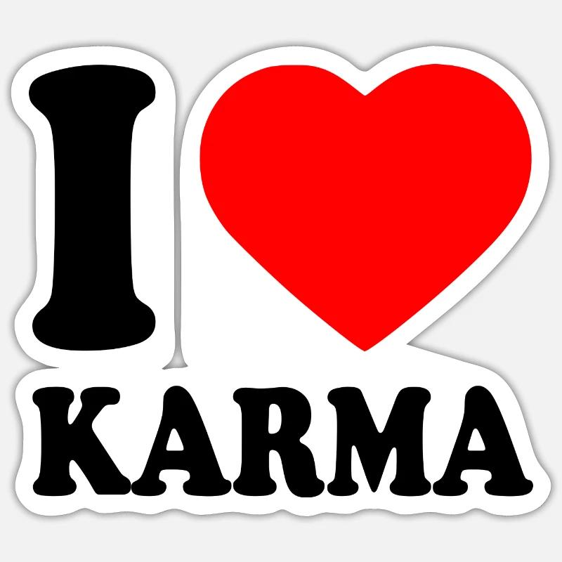 I love karma - Sticker taille S (10 x 10 cm) - blanc mat