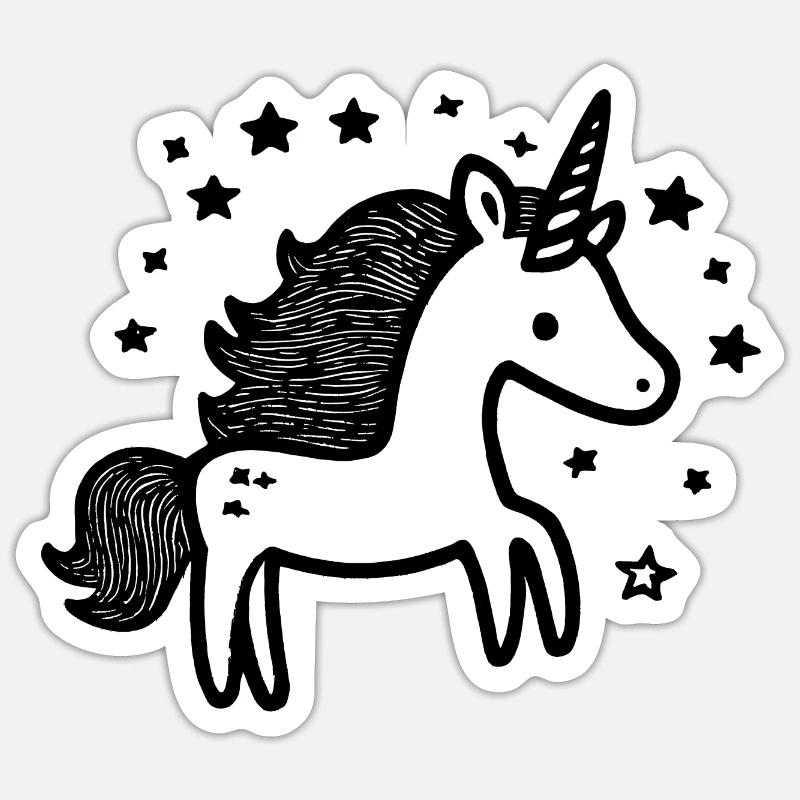 einhorn - Sticker Größe S (10 x 10 cm) - Mattweiß