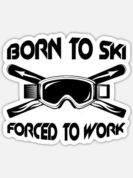 Ski fahren Ski Motiv für Schi Fahrer Schifahrer - Sticker Größe S (10 x 10 cm) - Mattweiß
