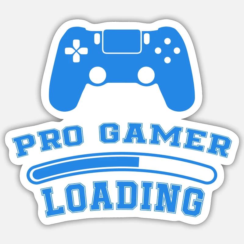 Pro Gamer Loading - Sticker Größe S (10 x 10 cm) - Mattweiß