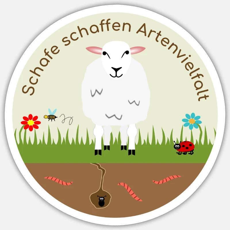 Sheep create biodiversity Texel Sticker size S (10 x 10 cm)