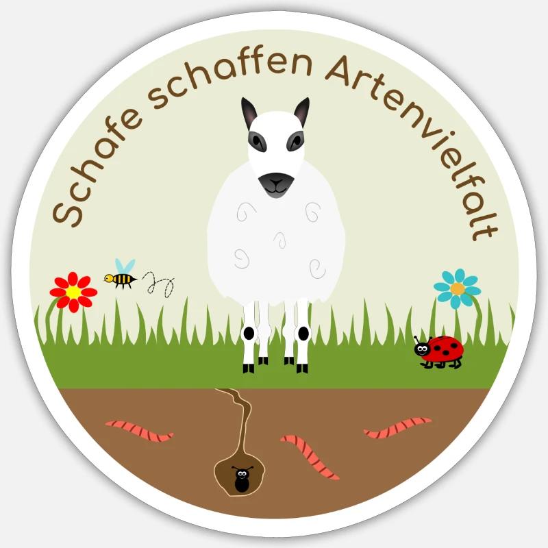 Sheep create biodiversity Kerry Hill Sticker size S (10 x 10 cm)
