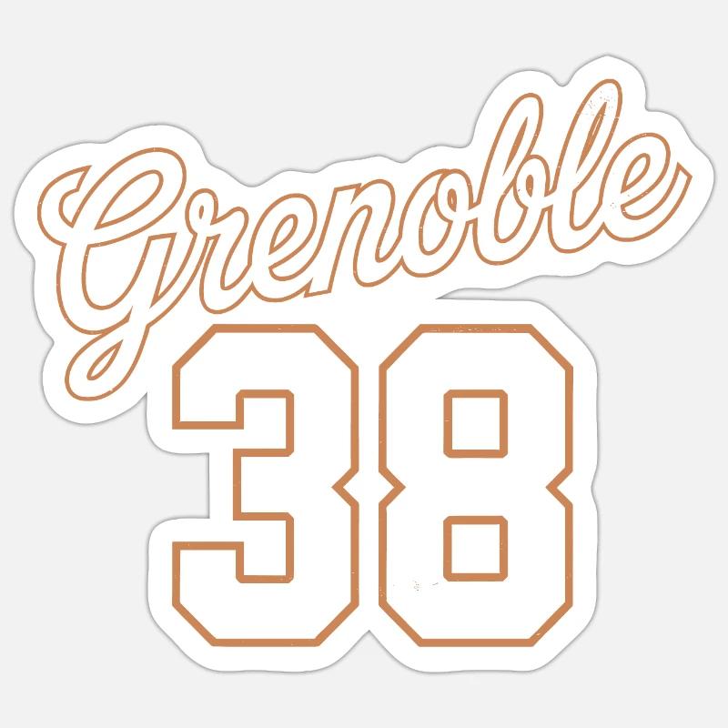 Grenoble 38 - Sticker taille S (10 x 10 cm) - blanc mat