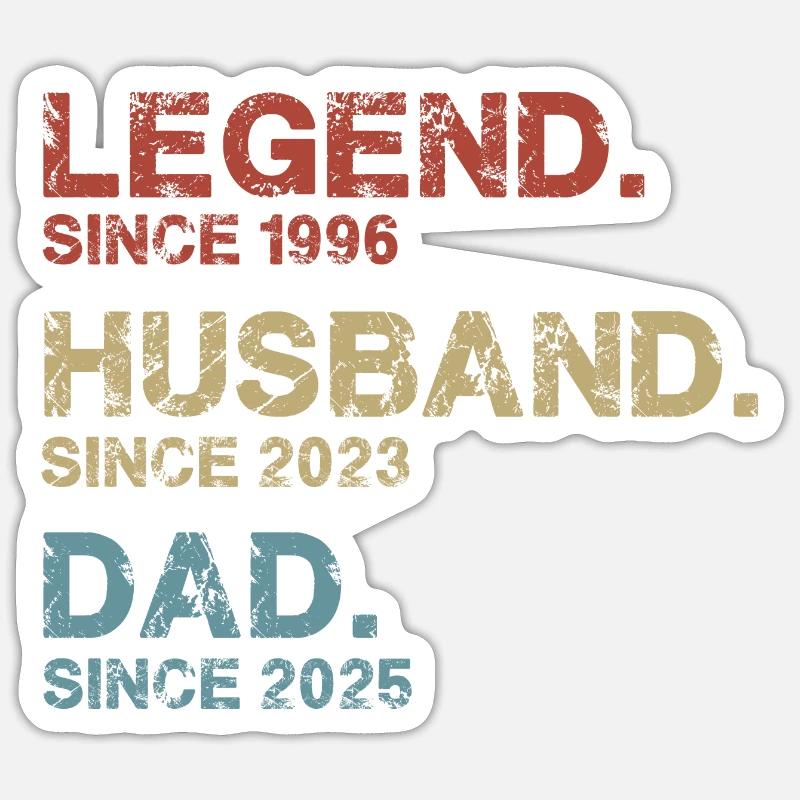 Legend husband dad - Sticker size S (10 x 10 cm) - white matte