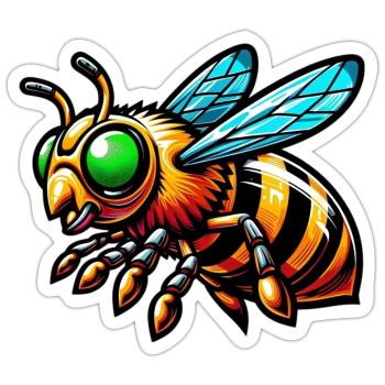 Biene - Sticker Größe S (10 x 10 cm) - Mattweiß - Vorne