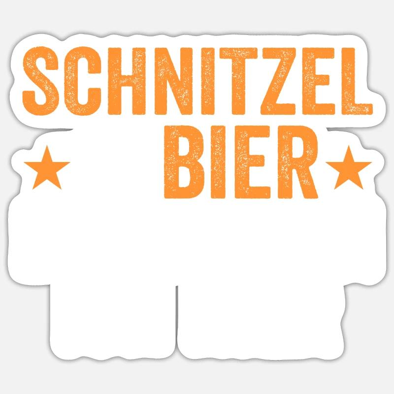 Schnitzel & Bier Wiener Fleischesser Geschenk Sticker Größe S (10 x 10 cm)
