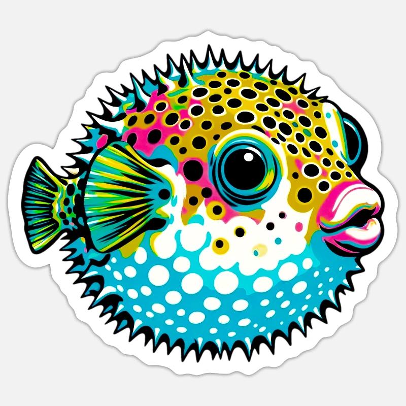 Blowfish Sticker taille S (10 x 10 cm)