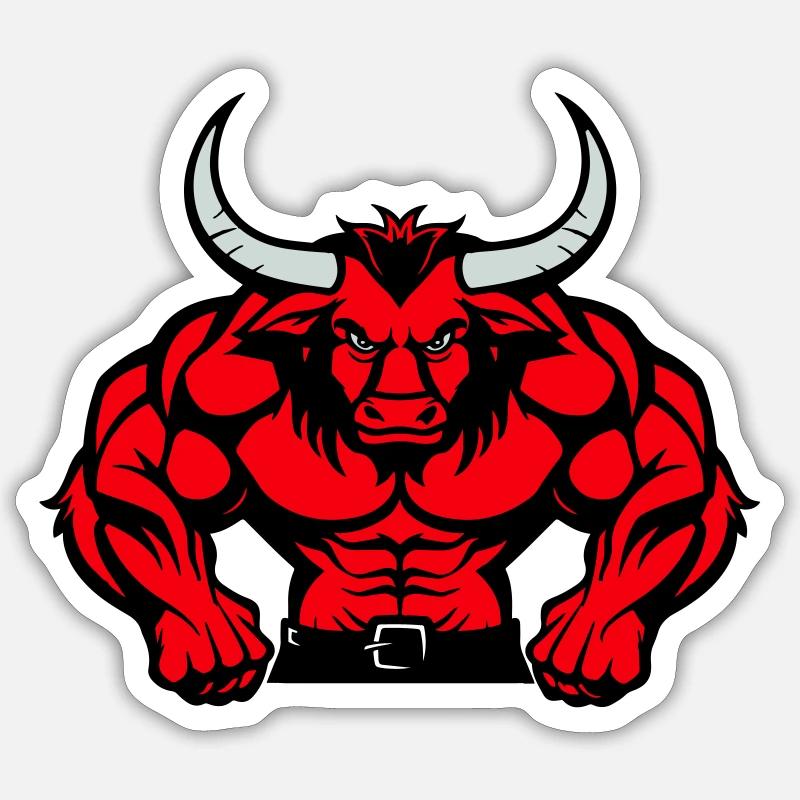 stier tier - Sticker Größe S (10 x 10 cm) - Mattweiß
