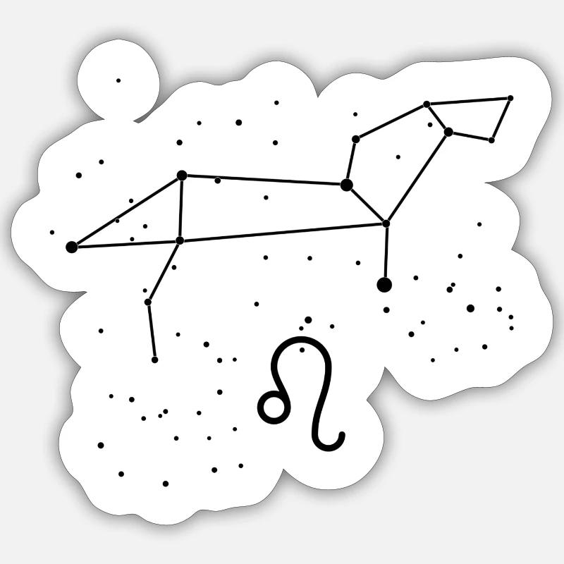 Sternbild Löwe mit astronomisches Zeichen Sticker Größe S (10 x 10 cm)