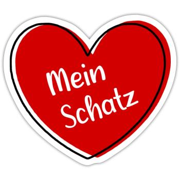 Valentinstag rotes Herz rot Valentinstag Geschenke - Sticker Größe S (10 x 10 cm) - Mattweiß - Vorne
