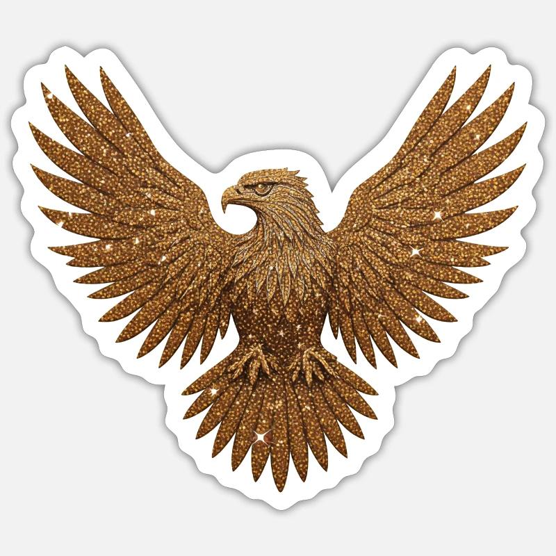 aigle scintillant - Sticker taille S (10 x 10 cm) - blanc mat