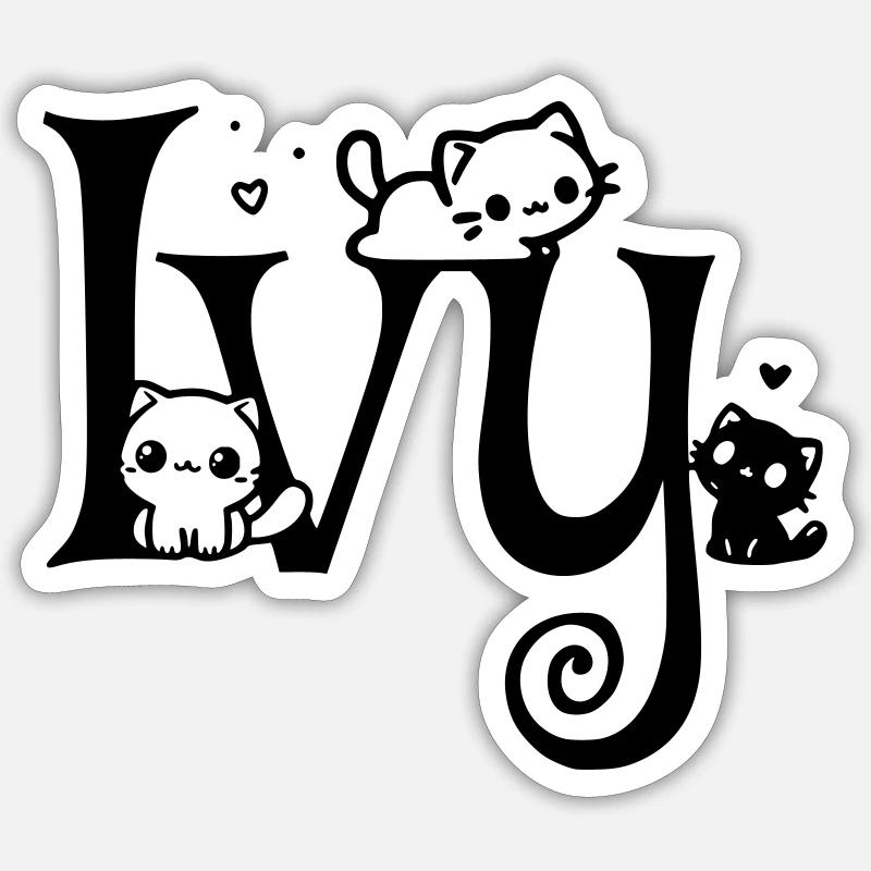Ivy Name First Name Kitten Name Sticker size S (10 x 10 cm)