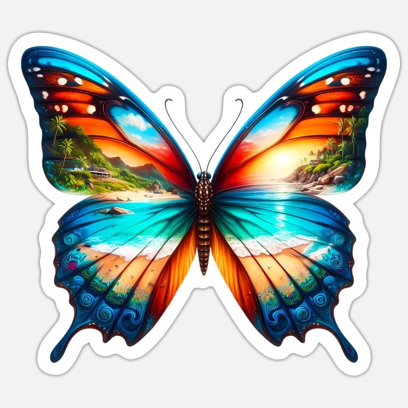 Butterfly - Sticker size S (10 x 10 cm) - white matte
