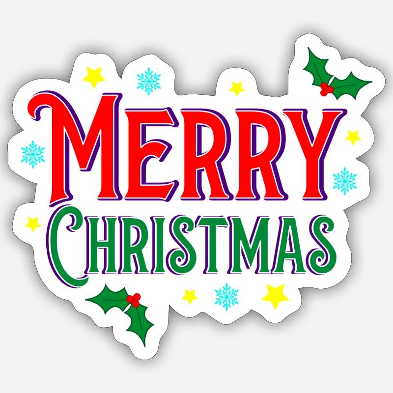 Joyeux Noël - Sticker taille S (10 x 10 cm) - blanc mat