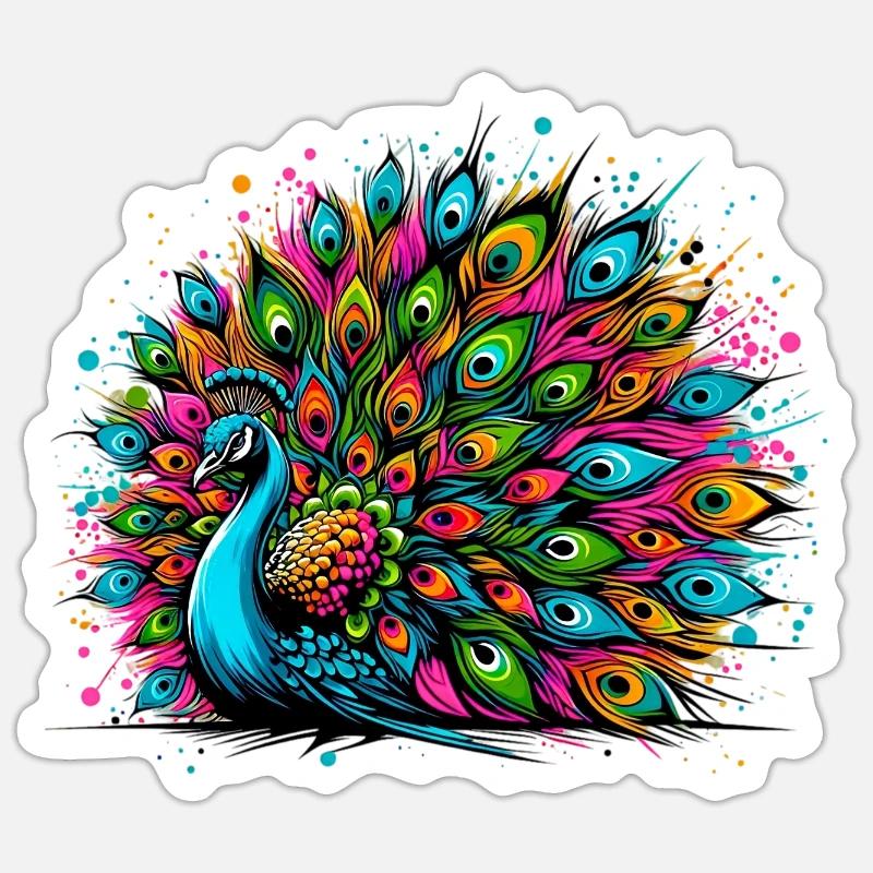 Peacock Sticker size S (10 x 10 cm)