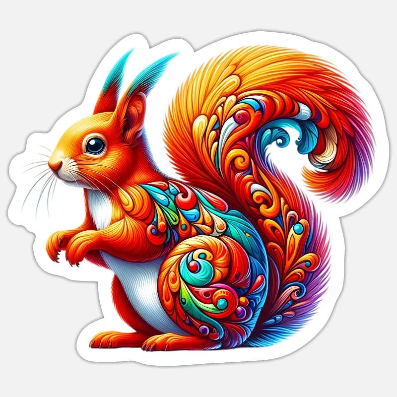 Squirrel - Sticker size S (10 x 10 cm) - white matte