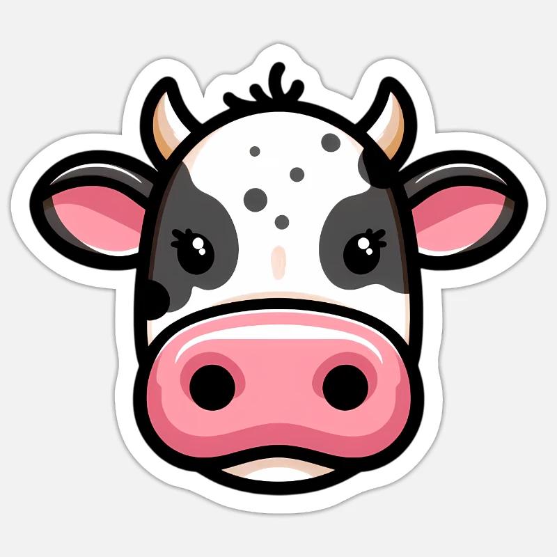 Kuh - Sticker Größe S (10 x 10 cm) - Mattweiß
