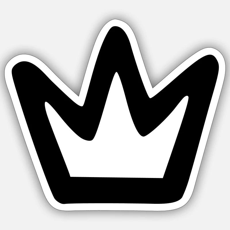 Schlichte Krone - Sticker Größe S (10 x 10 cm) - Mattweiß