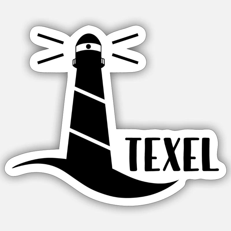Leuchtturm Texel (schwarz) Sticker Größe S (10 x 10 cm)