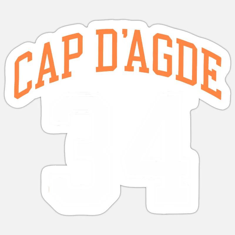 Cap d'Agde 34 - Sticker taille S (10 x 10 cm) - blanc mat