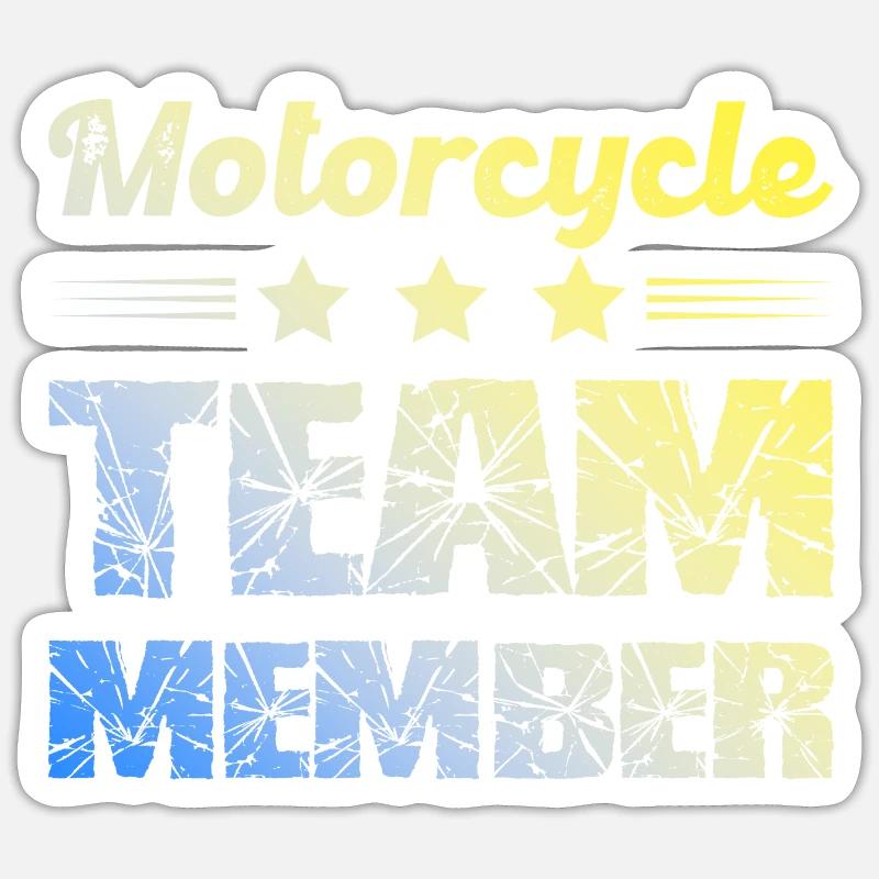 Équipe de motards - Sticker taille S (10 x 10 cm) - blanc mat