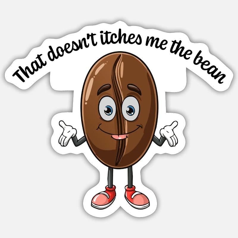 Das juckt mich nicht die Bohne - Sticker Größe S (10 x 10 cm) - Mattweiß