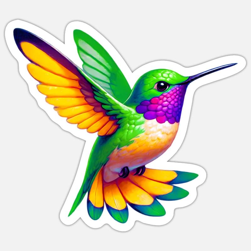 Colibri - Sticker taille S (10 x 10 cm) - blanc mat
