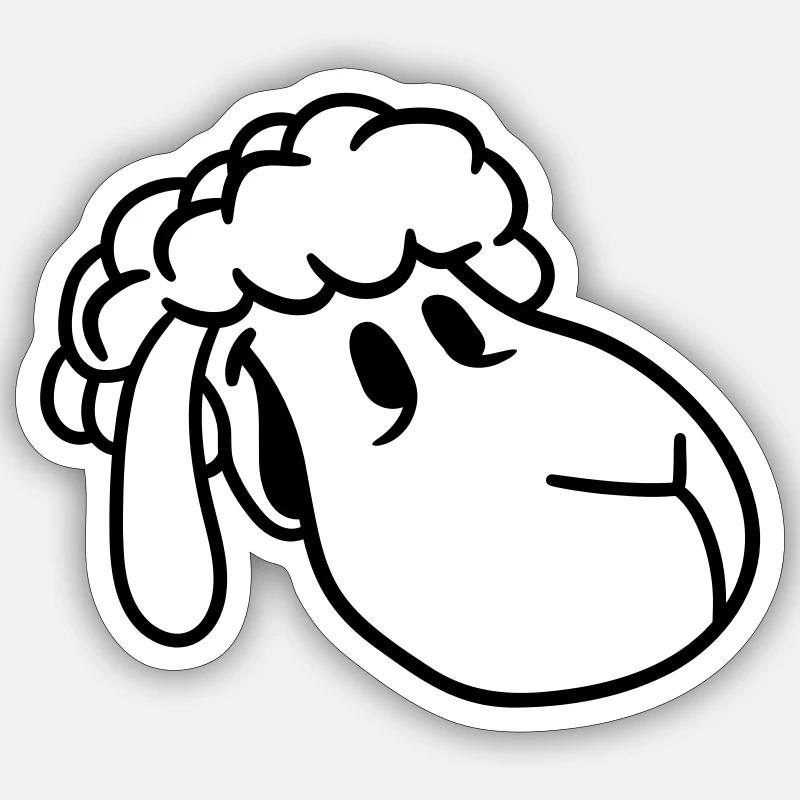 Schaf Gesicht Kopf Süß Niedlich Lamm Cool Comic Sticker Größe S (10 x 10 cm)