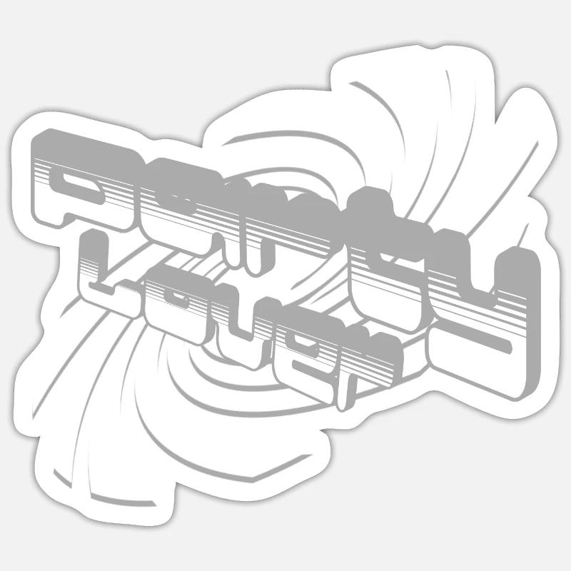 Conception de polices 3D Sound Waves Sticker taille S (10 x 10 cm)